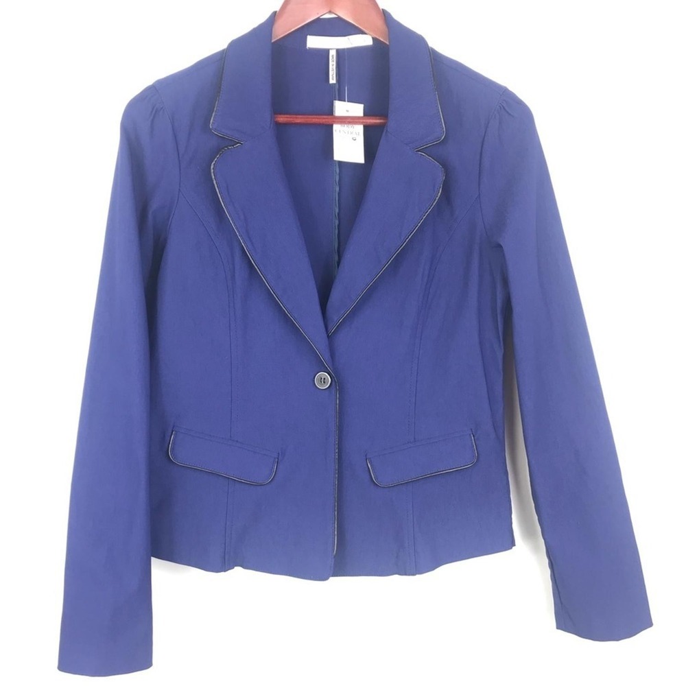 HAZEL Women's Royal Blue Blazer Jacket Size L Dark Academia University Scholar